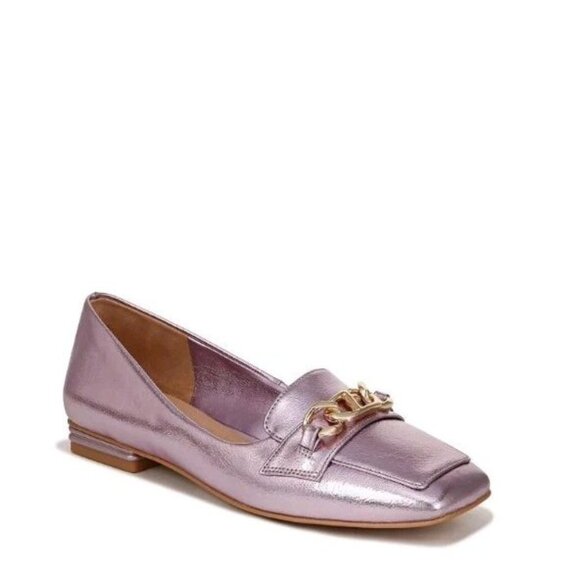 Franco Sarto 8M Shoes Light Pink Purple Metallic Tiari Slip-On Loafers Flats - Picture 2 of 11